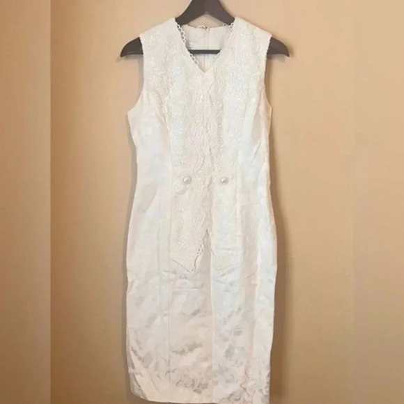 Jessica McClintock Vintage Off White Bridal 2-Piece Lace Suit - Picture 2 of 16